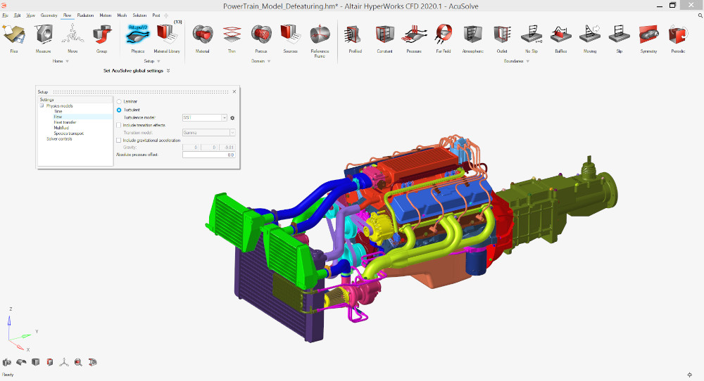 Altair HyperWorks CFD Arayüzü 